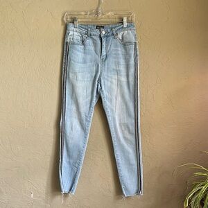 Iris jeans light wash tuxedo stripe down‎ side  size 9